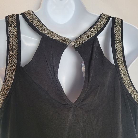 NWT Maurices Black Sleeveless Sheer Overlay Cutout Top Women's Size Medium - Picture 8 of 13